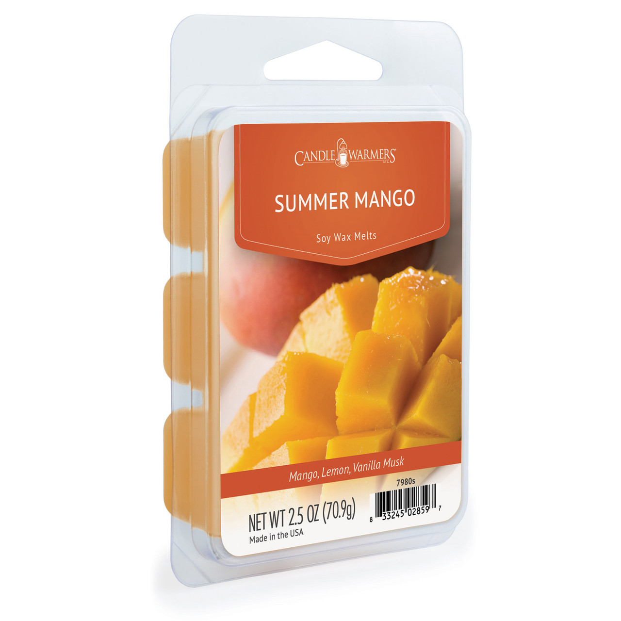 2x Genuine Candle Warmers Wax Melts 2.5 oz 6 Cubes Each-Summer Mango
