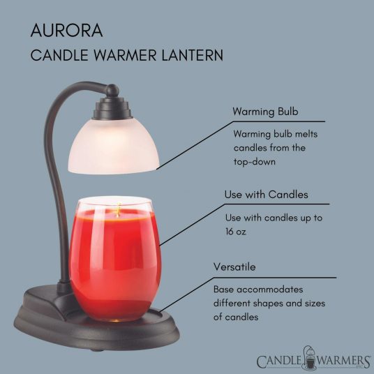 Black Aurora Candle Warmer Lamp by Hudson 43