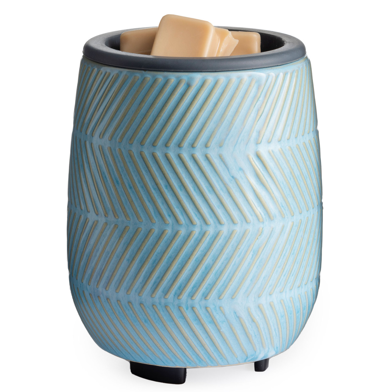 Blue Herringbone Flip Dish Fragrance Warmer | Candle Warmers